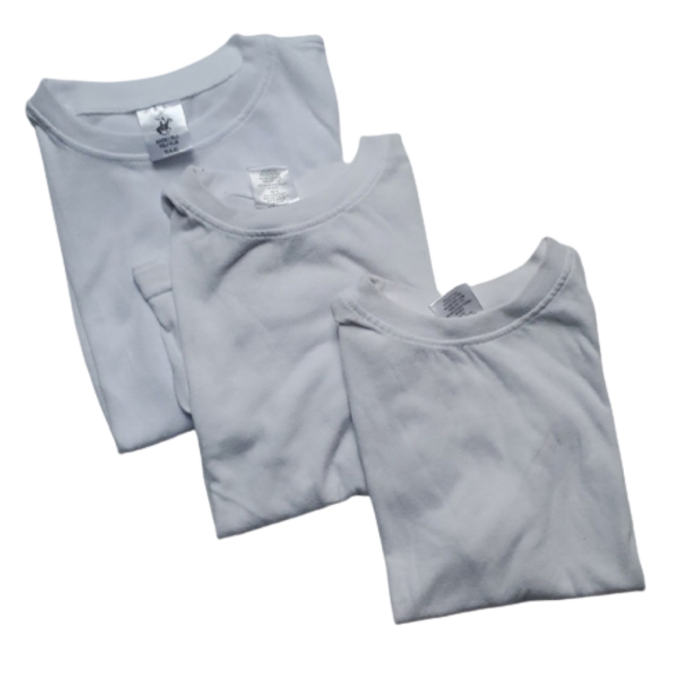 Beverly Hills Polo Club Set of 3 White Short Sleeve Tshirts-Size 4-6